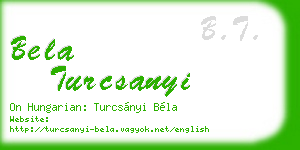 bela turcsanyi business card